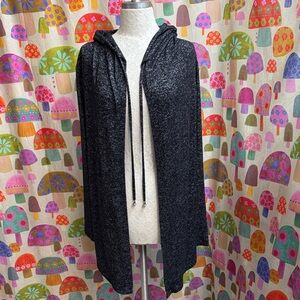 Always Indigo Open Front Hooded Cardigan. Large